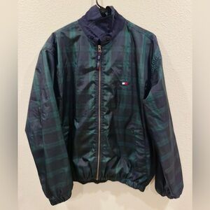 2000s Tommy Hilfiger Green Plaid Men's Jacket